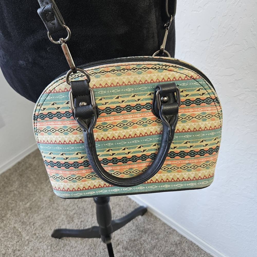 Southwestern Aztec Crossbody Purse Handbag Boho Cowgirl Cottagecore zipper READ